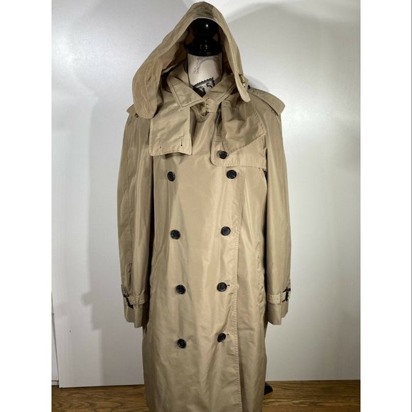 Burberry Kensington Hooded Trench Coat Beige Size US 14 NWD *missing belt - Picture 2 of 8